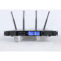 Système de microphone sans fil TFT-300 OEM 2 canaux True Diversity UHF 590-640 MHz avec double écran TFT, 64 DSP, portée de réception de 200 m pour la scène