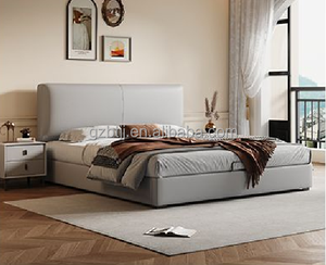 Letto Matrimoniale BTLB041 dal Design Moderno, Ultra-sottile, con Testiera in Microfibra, Struttura in Legno e Gambe in Acciaio, Morbido e Confortevole, Ideale per Piccoli Appartamenti - Product Image 5