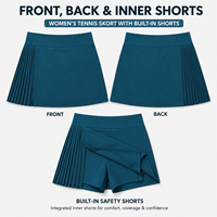 Jupe-short de tennis personnalisée pour femme, taille haute, plissée sur le côté, avec short intégré, pour le sport et l'entraînement sur le court de tennis