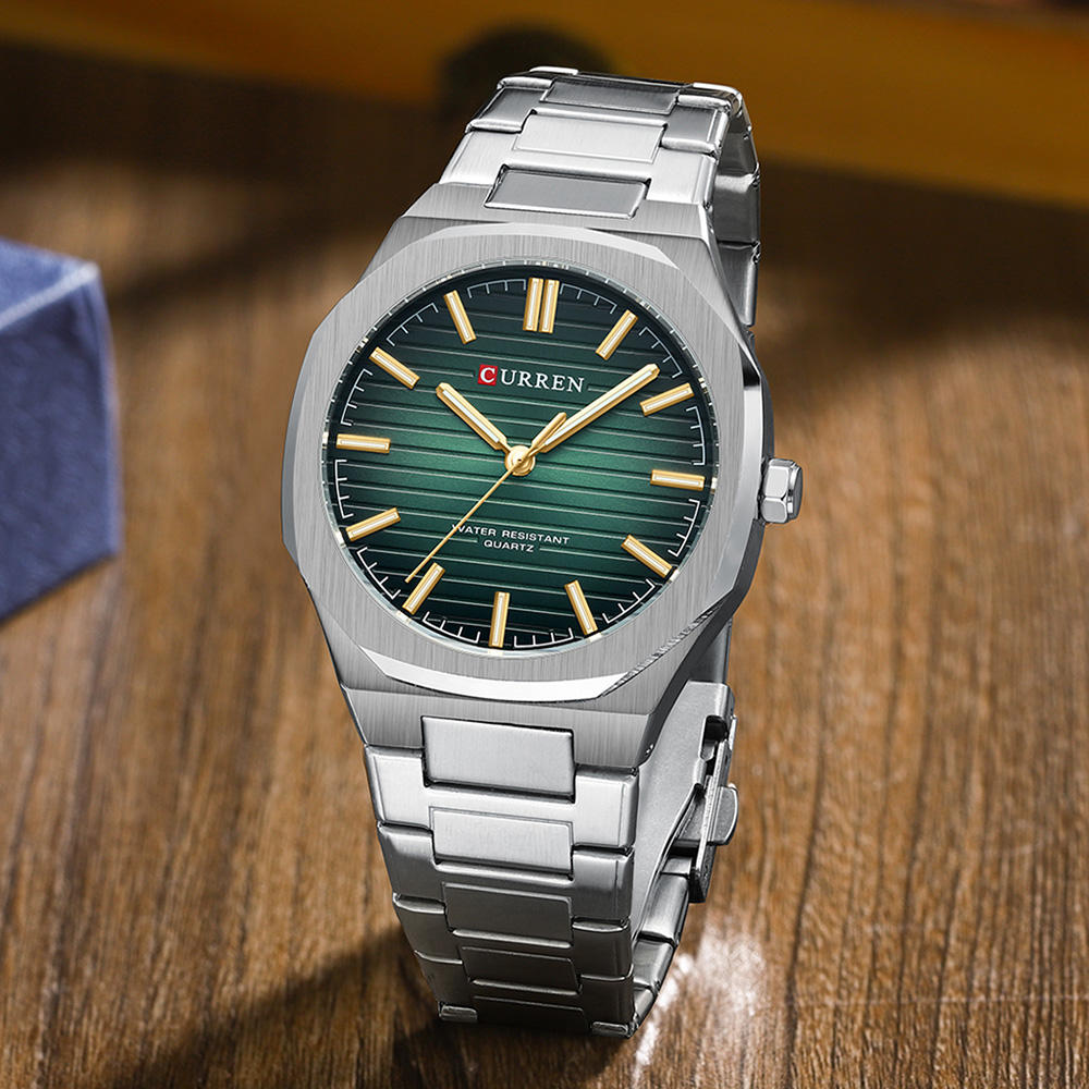 CURREN 8456 Top 10 Brands Shenzhen Mens Quartz Watch Exclusive Stainless  Steel Band Waterproofing Simple Business Watch Set