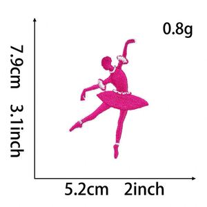 Patch brodé thermocollant/autocollant rose tendance, motif Danseuse de ballet, Team Bride Xoxo, pour la décoration de vêtements, chapeaux et sacs - Product Image 4