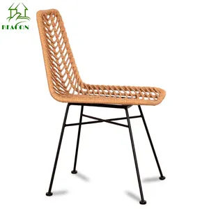 Outdoor Hotel Restaurant Patio Furniture Nordic Design Waterproof Synthetic Rattan Beach Garden Dining Chair