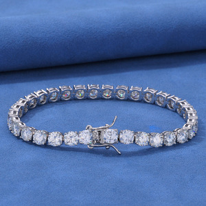 <span class=keywords><strong>Collana</strong></span> Tennis e Bracciale VVS Iced Out in Argento Sterling 925, Gioielli Raffinati con Diamanti, Stile Hip Hop, <span class=keywords><strong>Collana</strong></span> da <span class=keywords><strong>Uomo</strong></span> - Product Image 4