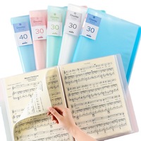 A4 transparent PP dossier porte-documents musique couverture noire A4 30-poches livre d'affichage
