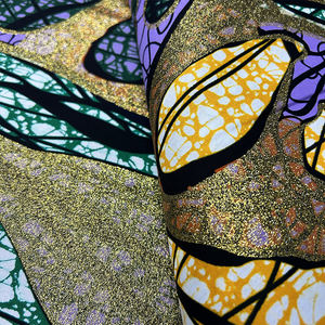 Tout nouveau tissu africain Batik Bikini imprimé Batik dames <span class=keywords><strong>robe</strong></span> <span class=keywords><strong>de</strong></span> soirée tissu à coudre paillettes sable estampage à chaud tissu 6 Yards - Product Image 1