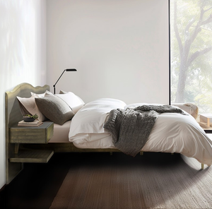 Base de Cama Queen Moderna Ajustable con Cabecero de Borde Natural y Mesitas de Noche/Armarios Integrados, Diseño Lujoso - Product Image 6