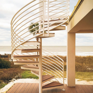 <span class=keywords><strong>Escalier</strong></span> en colimaçon en acier sur mesure Yekalon pour extérieur avec garde-corps et rampes en verre - Product Image 3