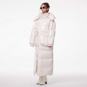 <span class=keywords><strong>Doudoune</strong></span> d'hiver pour <span class=keywords><strong>femme</strong></span> Very-Nong Original, capuche détachable, vêtements d'extérieur longs épais, matériau en cuir minimaliste ample droit - Product Image 6