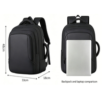 Sac à dos pour ordinateur portable de grande capacité pour hommes, sac à dos de voyage d'affaires, sac à dos de bureau de luxe en PU imperméable, port de charge double USB Type-C
