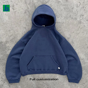 Sudadera con Capucha QYOURECLO Personalizada, Estilo Kanye West, de Algodón Grueso de 450 g/m², Hombros Caídos, Bordada, Talla Grande para Hombre - Product Image 1