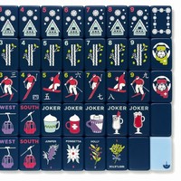 160 Buah Set Mahjong Amerika 1.42 Inci, Ubin Mahjong Akrilik Lapis Ganda Model Ski, Mendukung Pengiriman Udara/Laut, Hadiah Pesta