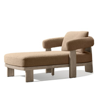 Lit de repos de luxe en teck massif pour patio et jardin, mobilier d'extérieur pour hôtel, complexe hôtelier et piscine, chaise longue