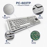 Teclado Industrial de Acero Inoxidable Personalizado de Precisión IP65 Resistente al Agua, 67 Teclas con Panel Táctil USB para Kiosco Médico, Máquina CNC