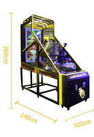 Machine de jeu d'arcade de basket-ball d'intérieur à monnayeur avec éclairage de luxe et capteur pour centre commercial