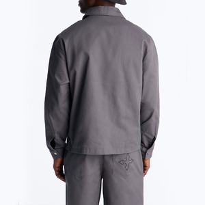 KingSen Wholesale <b>Gothic</b> Embroidery 2 Piece Men Set Heavyweight Twill Cotton Zip Up <b>Jacket</b> Shorts Casual Outfit Streetwear - Product Image 5