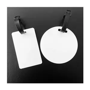 Popular Selling Sublimation Blank Luggage Tag Round Rectangle Sublimation Metal Travel Tag Double Sided Aluminum Bag Tags