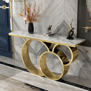 Cadre moderne en acier inoxydable doré avec <span class=keywords><strong>table</strong></span> <span class=keywords><strong>console</strong></span> en marbre <span class=keywords><strong>table</strong></span> de couloir de luxe pour le salon - Product Image 2