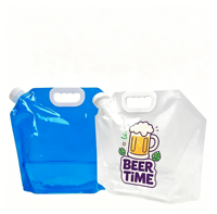 Sac souple transparent personnalisé/OEM de 1 à 10 L avec bec verseur, poignée ergonomique et anti-fuite, disponible en plusieurs tailles pour bière
