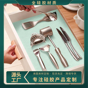 Nueva Alfombrilla de Silicona para Estante de Refrigerador, Rectangular, Azul Verde, Semitransparente, Impermeable, Organizador de Refrigerador, Forro Cortable - Product Image 5