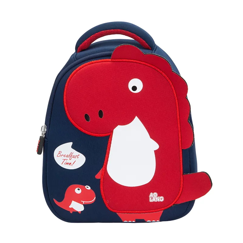 Mochila de dinosaurio para niños de dibujos animados en 3D, mochilas escolares de animales, bolsa de neopreno encantadora para niños, venta al por mayor para niños y niñas