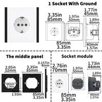 Enchufe de Pared WESA 16A, 1 Tomacorriente, Estándar Europeo Schuko, Diseño Moderno y Lujoso