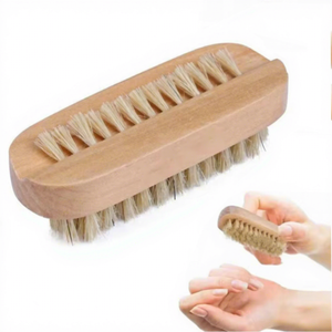Brosse à ongles double face personnalisable avec logo, en poils de sanglier, exfoliante, pour nettoyer la poussière des ongles et du corps, pour le bain - Product Image 1