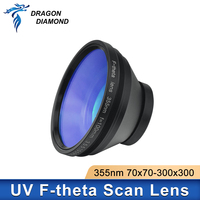 Lentille de numérisation UV F-theta 70*70-300*300mm optique YAG pour machine de marquage laser UV, pièces de rechange pour marqueur UV