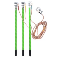Kit de mise à la terre portable en fibre de verre avec fixations et broches en cuivre, haute tension (0,4 kV-500 kV)