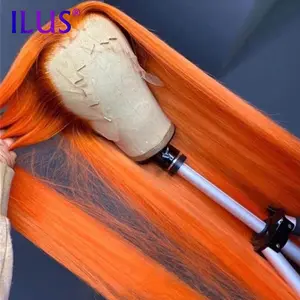 गर्म बिक्री मुफ्त शिपिंग नारंगी अदरक रंग हड्डी सीधे मानव बाल विग HD फीता ललाट Wigs 100 कुंवारी मानव बाल 360 महिलाओं के लिए