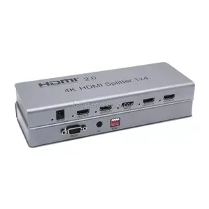 Splitter 1x4 porte 4K 60Hz HDR Compact USB Powered Auto Scaling Splitter HDMI-2.0a HDCP 2.2 18Gbps EDID