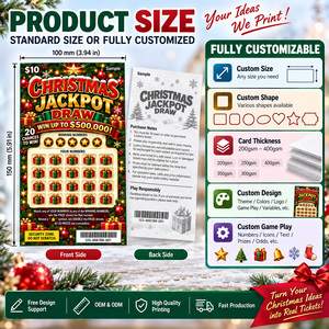 Cartes à gratter de loterie sur mesure à thème de Noël en gros – Meilleures cartes à gratter à gagner instantanément, impression sur papier - Product Image 4