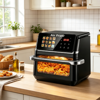 Friteuse à air sans huile grande capacité avec fenêtre transparente frontale, réglage de température ajustable, protection contre la surchauffe, appareil de cuisson domestique