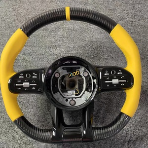 Volant en cuir orange personnalisé DOS pour Mercedes Benz AMG Classe S W221 Classe <span class=keywords><strong>E</strong></span> W212 W213 <span class=keywords><strong>CLA</strong></span> C117 <span class=keywords><strong>250</strong></span> 200 C118 en fibre de carbone - Product Image 4