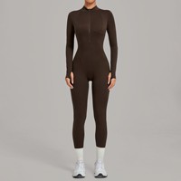 Nouvelle Combinaison de Sport et Yoga Personnalisée à Demi-Zip, Séchage Rapide, Manches Courtes, Tenue de Fitness Active, Body Une Pièce