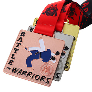 Medallas Deportivas Personalizadas de Artes Marciales, Judo y Taekwondo, Forma Cuadrada, Esmalte 3D, Aleación de Zinc, para Karate y Competiciones de Judo - Product Image 2