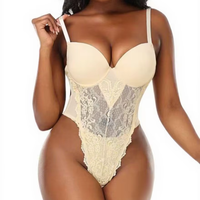 Vente Chaude Body Sculptant Femme Sans Couture Respirant en Dentelle avec Effet Ventre Plat et Empiècements en Maille, en Nylon pour Adultes