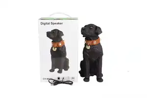 Haut-parleur Bluetooth pour chien sans fil Doberman assis de petite taille CH-M217 avec TF USB FM AUX TWS