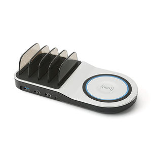Station de charge sans fil intelligente multi-ports USB universelle <span class=keywords><strong>portable</strong></span> de table écologique 5 en 1 pour plusieurs téléphones mobiles - Product Image 4