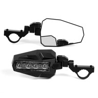 Rétroviseurs latéraux UTV avec lumières LED, projecteur 27W, rétroviseurs réglables pour barre anti-roulis de 1,6 à 2 pouces, ATV, UTV, SxS