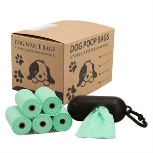 Sac à déjections canines biodégradable avec logo personnalisé et parfum, sac à déchets pour animaux de compagnie en rouleau - Product Image 1
