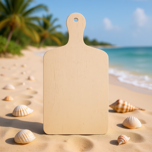 <b>Wooden</b> <b>Craft</b> Board With Handle <b>For</b> Pyrography Painting Handmade DIY <b>Blank</b> Art Board 12 Pieces Summer Beach Theme - Product Image 2