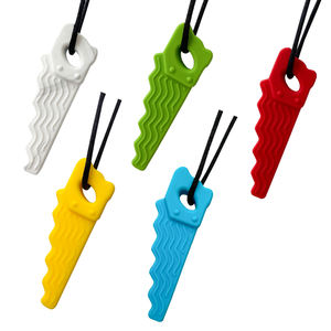 Collar mordedor de silicona con forma de diente de sierra para niños, juguete mordedor de silicona para niños con autismo, venta al por mayor - Product Image 6