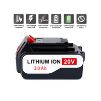 Batterie liquide de remplacement FURUIEN/OEM pour outils électriques BlackDecker 20V avec indicateur de puissance, modèle LBXR2020