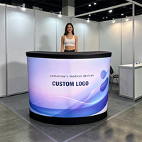 Comptoir promotionnel gonflable personnalisé avec graphismes, table portable pour stand de salon professionnel, mobilier de réception