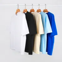 사용자 정의 남성 패션 드롭 어깨 대형 tshirt 프리미엄 헤비급 100% 코튼 자수 t 셔츠