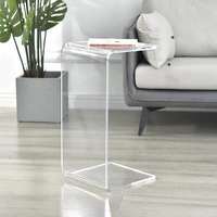 Mesa de Centro y Mueble de Exhibición para Sala de Estar, Modelo TUFEI TF-205T, Acrílico Transparente Naranja, Convertible y Moderno, Personalizado
