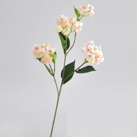 Geel realistisch enkelvoudig kunstmatig hortensia boeket met vruchten voor slaapkamerdecoratie