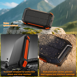 Caricatore Solare 20000mAh Li-Polymer con Cavi Integrati, Ricarica Rapida 22.5W, Power Bank Portatile, Torcia USB Type-C per Campeggio - Product Image 6