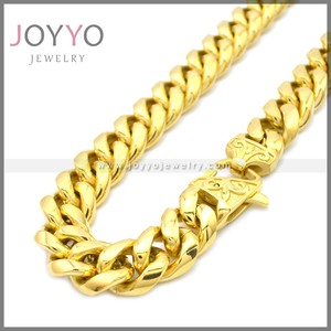 24k PVD 스테인레스 스틸 힙합 쿠바 체인 목걸이 <span class=keywords><strong>24</strong></span> 인치 마이애미 초커 방수 패션 남성 목걸이 - Product Image 2