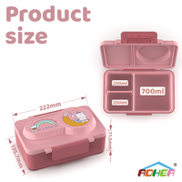 Aohea Nouvelle boîte à bento pour enfants en prévente 3 compartiments Boîte à lunch isolée étanche en acier inoxydable Ensemble de bocaux de retour à l'école